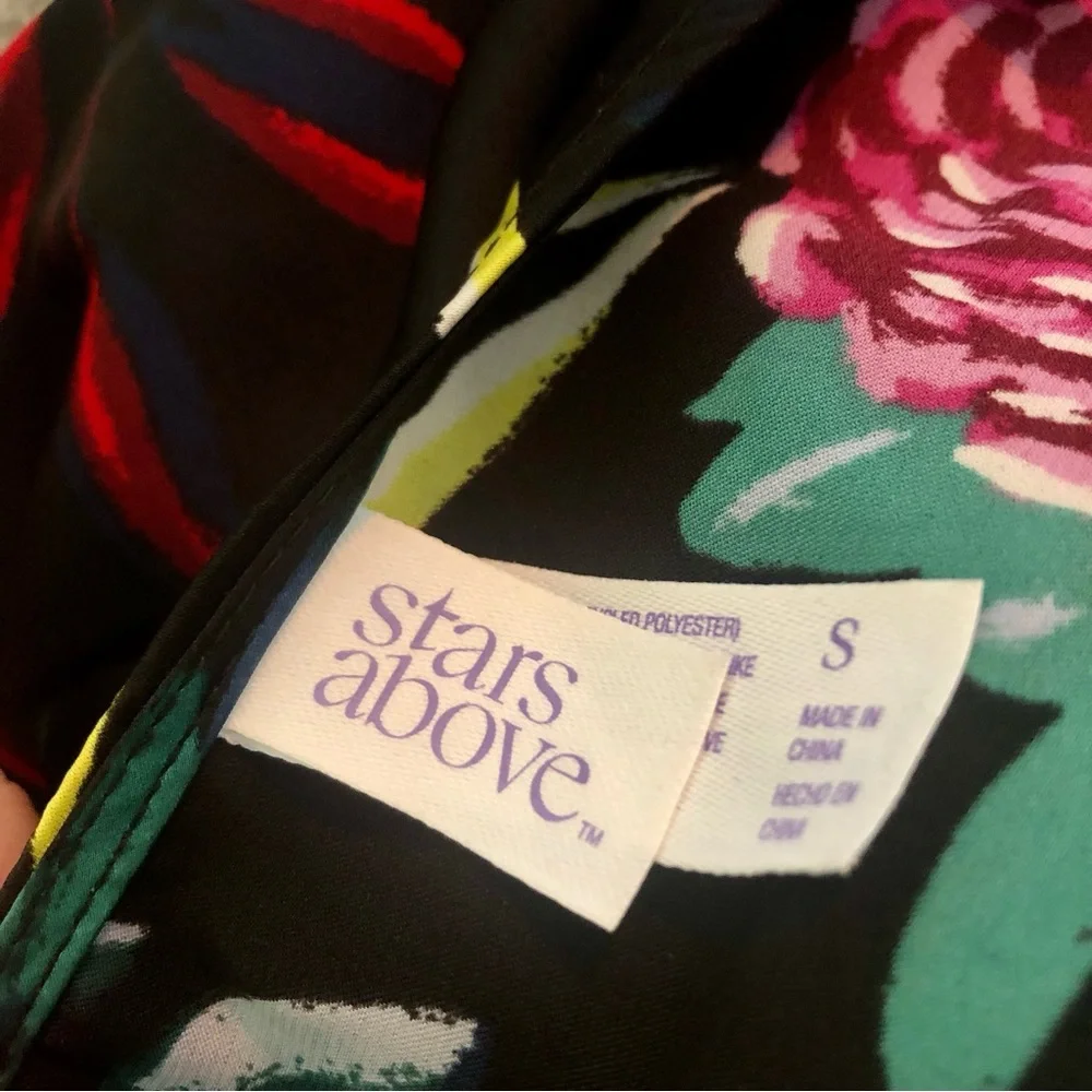 STARS ABOVE Nighty/Chemise Size SMALL Black with Multi-Color Floral NWOT - Picture 9 of 10